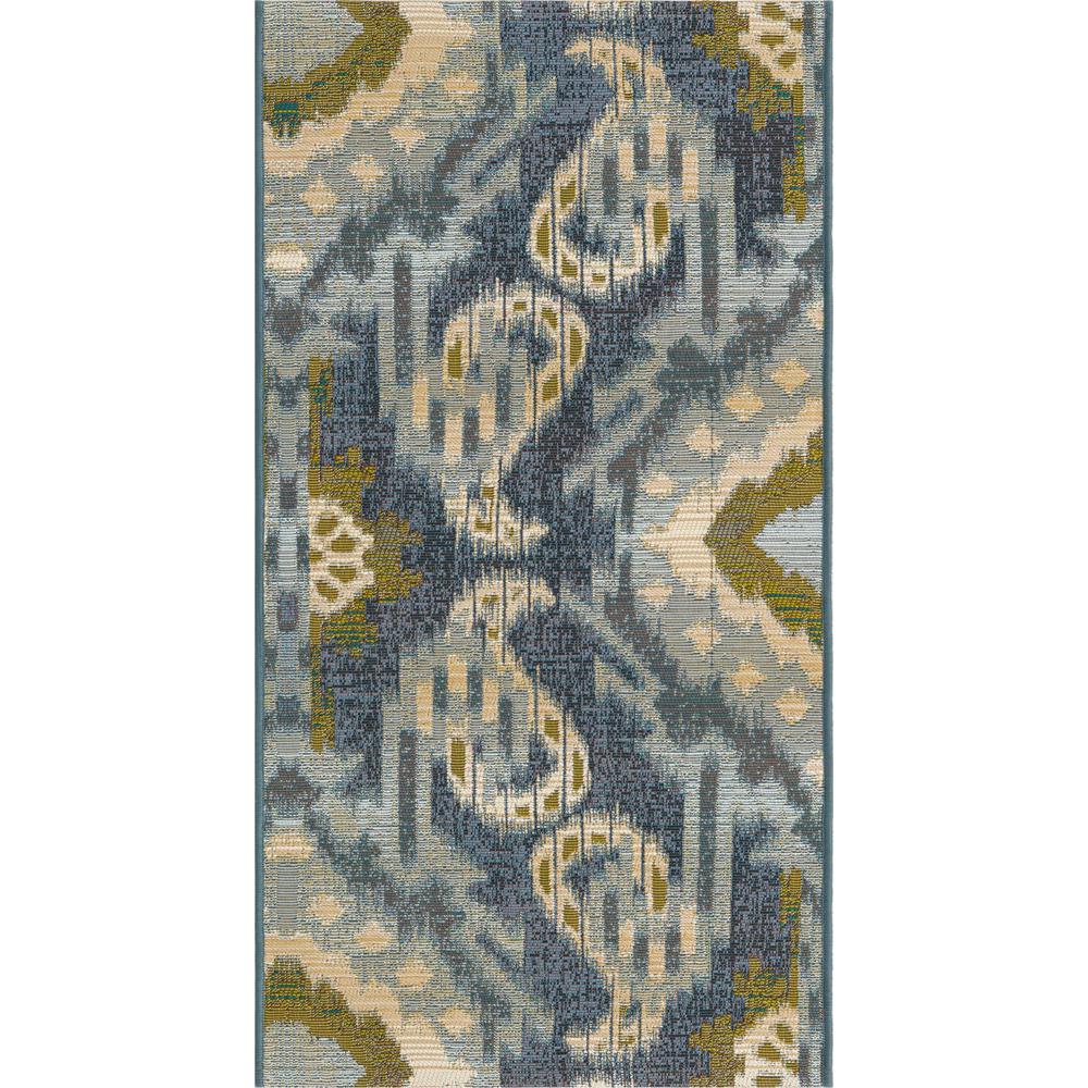 Outdoor Modern Collection, Area Rug, Blue, 2' 0" x 3' 11", Runner. Picture 1