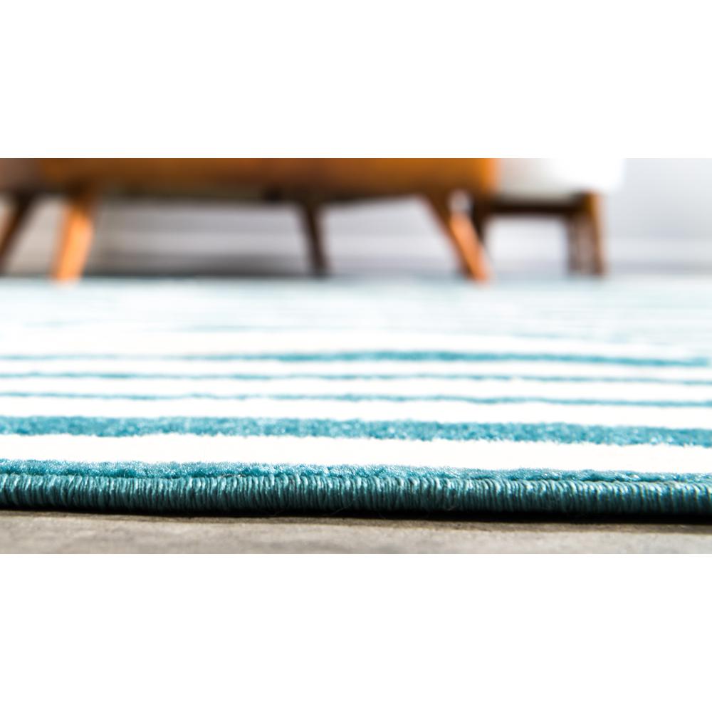 Striped Williamsburg Rug, Teal (3' 7 x 3' 7). Picture 2
