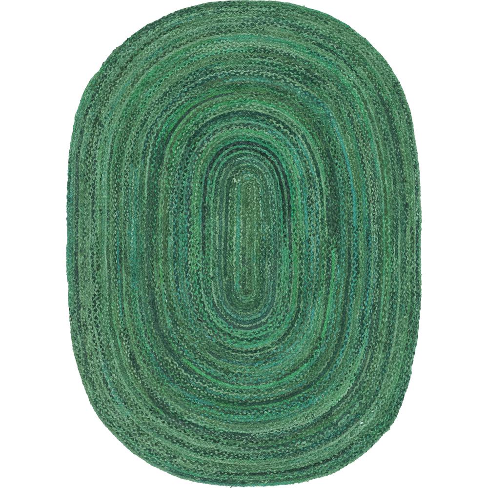 Braided Chindi Rug, Green (8' 0 x 10' 0). Picture 1