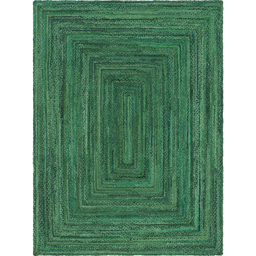 Braided Chindi Rug, Green (9' 0 x 12' 0). Picture 1
