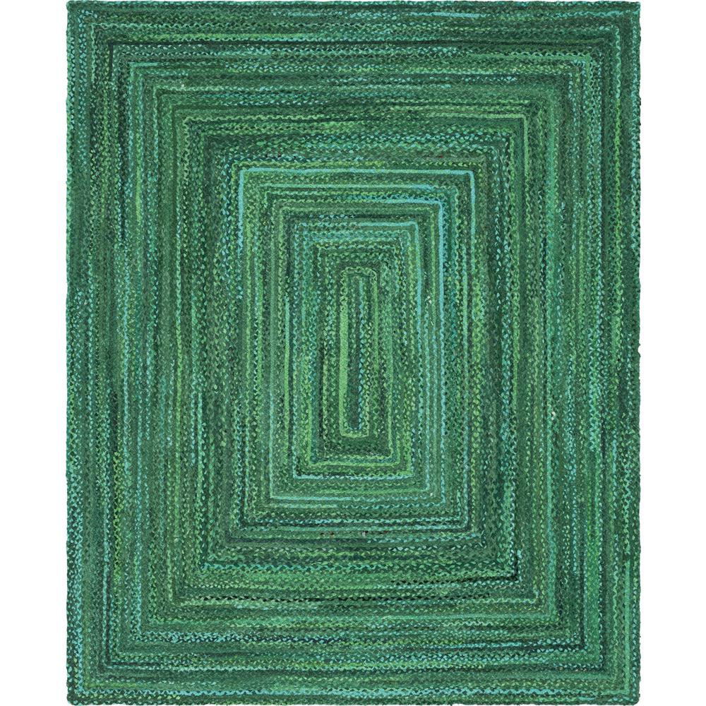 Braided Chindi Rug, Green (8' 0 x 10' 0). Picture 1