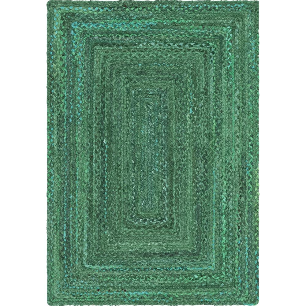 Braided Chindi Rug, Green (4' 0 x 6' 0). Picture 1