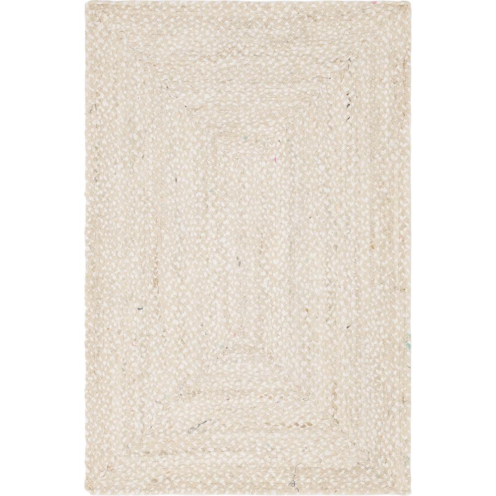 Braided Chindi Rug, Ivory (4' 0 x 6' 0). Picture 1