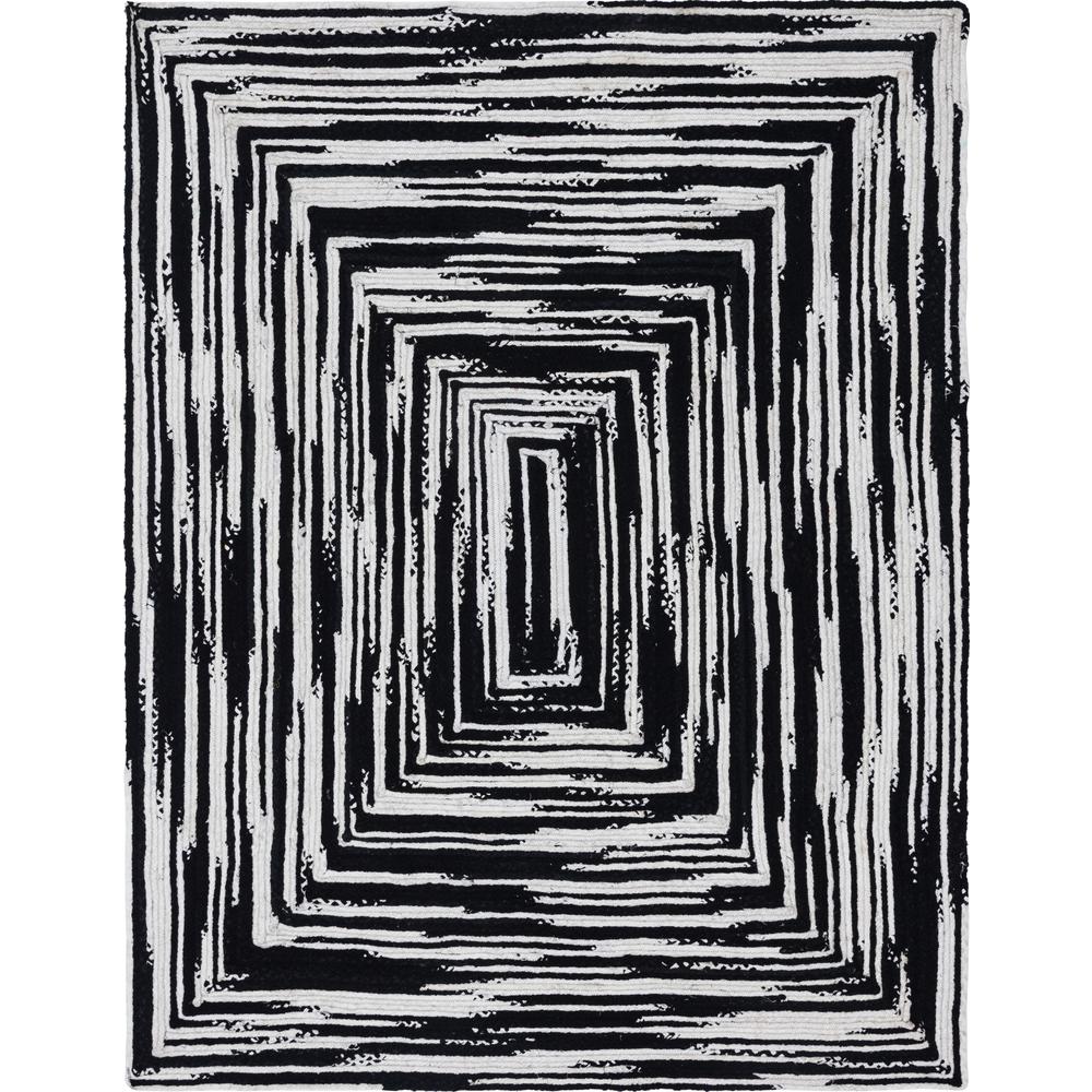 Braided Chindi Rug, Black (9' 0 x 12' 0). Picture 1