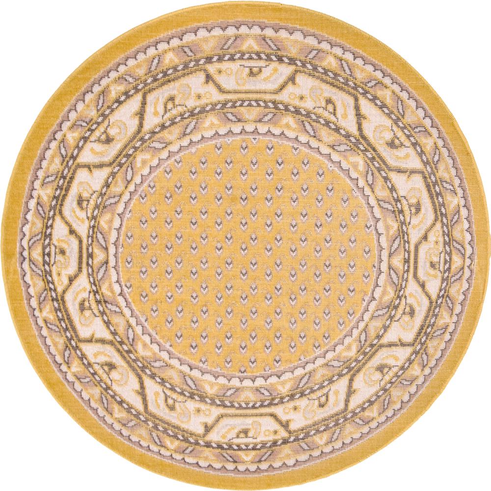 Allover Williamsburg Rug, Yellow (3' 7 x 3' 7). The main picture.