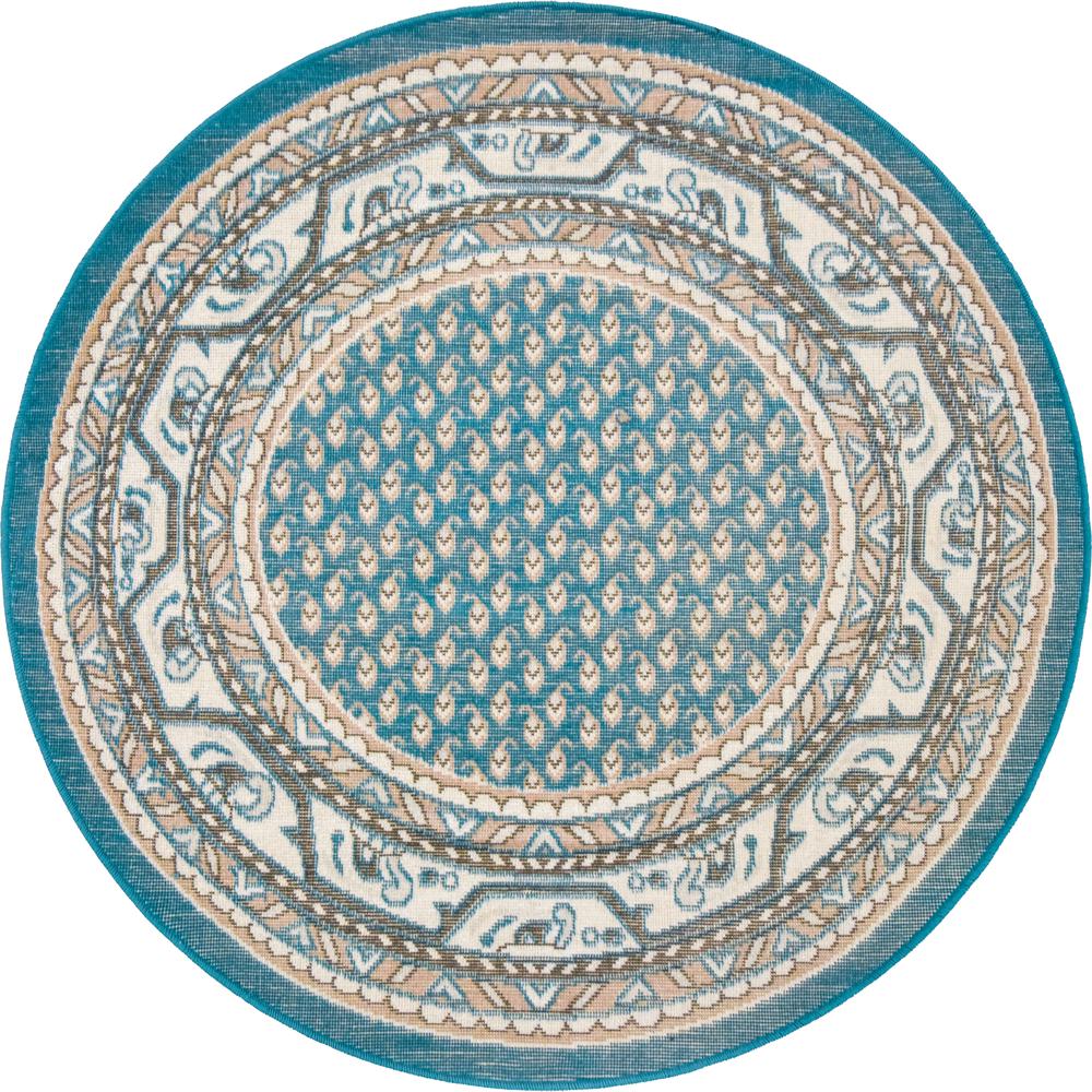 Allover Williamsburg Rug, Teal (3' 7 x 3' 7). Picture 1