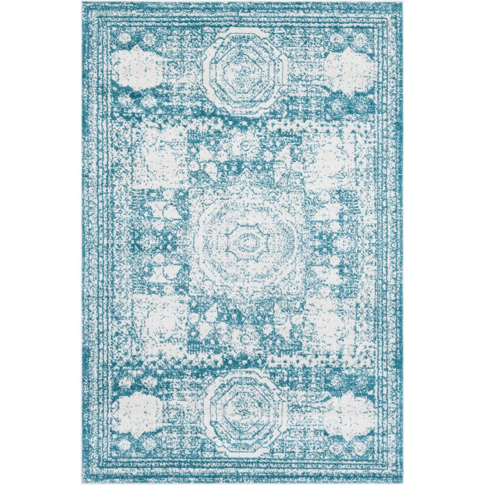 Wells Bromley Rug, Turquoise (6' 0 x 9' 0). Picture 1