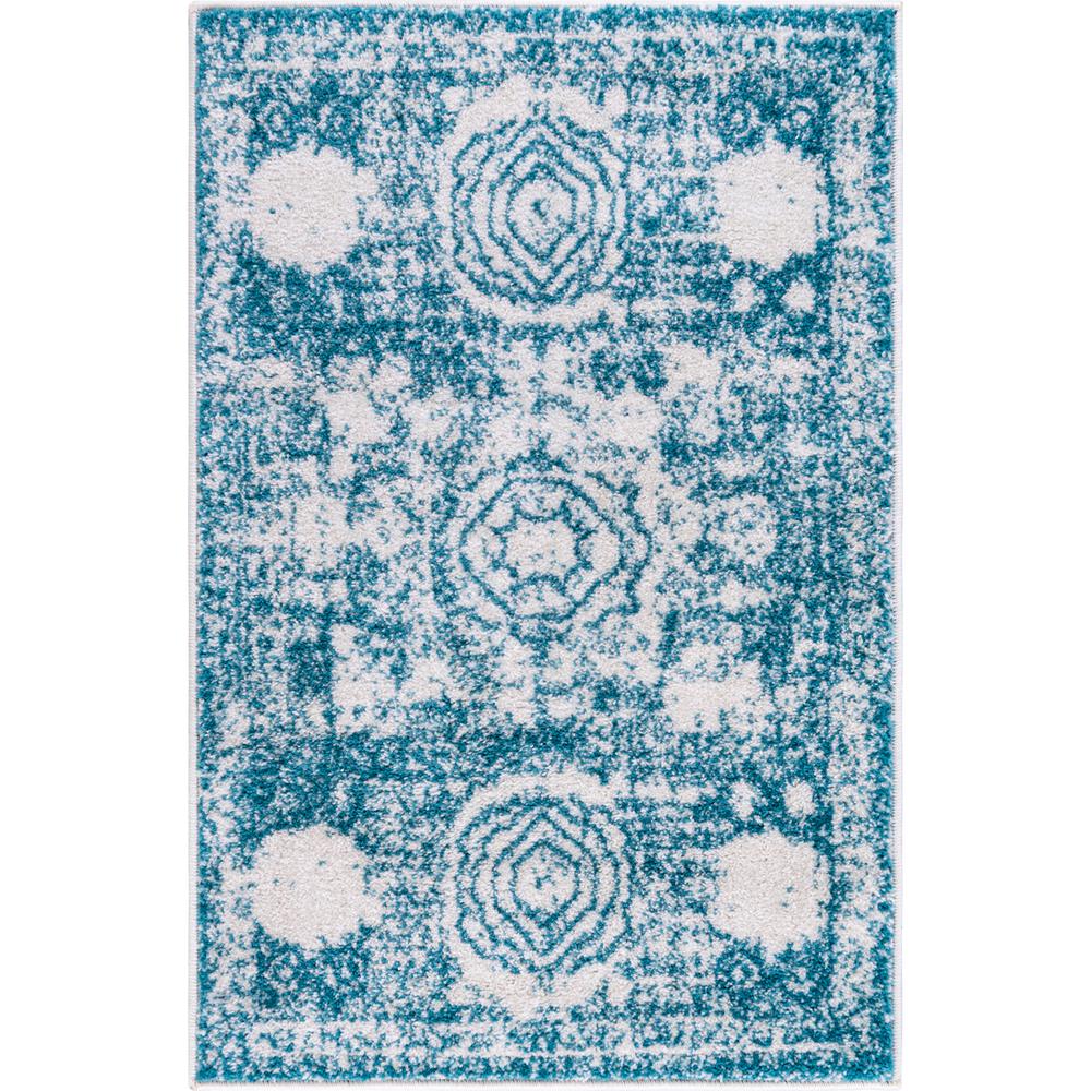 Wells Bromley Rug, Turquoise (2' 0 x 3' 0). Picture 1