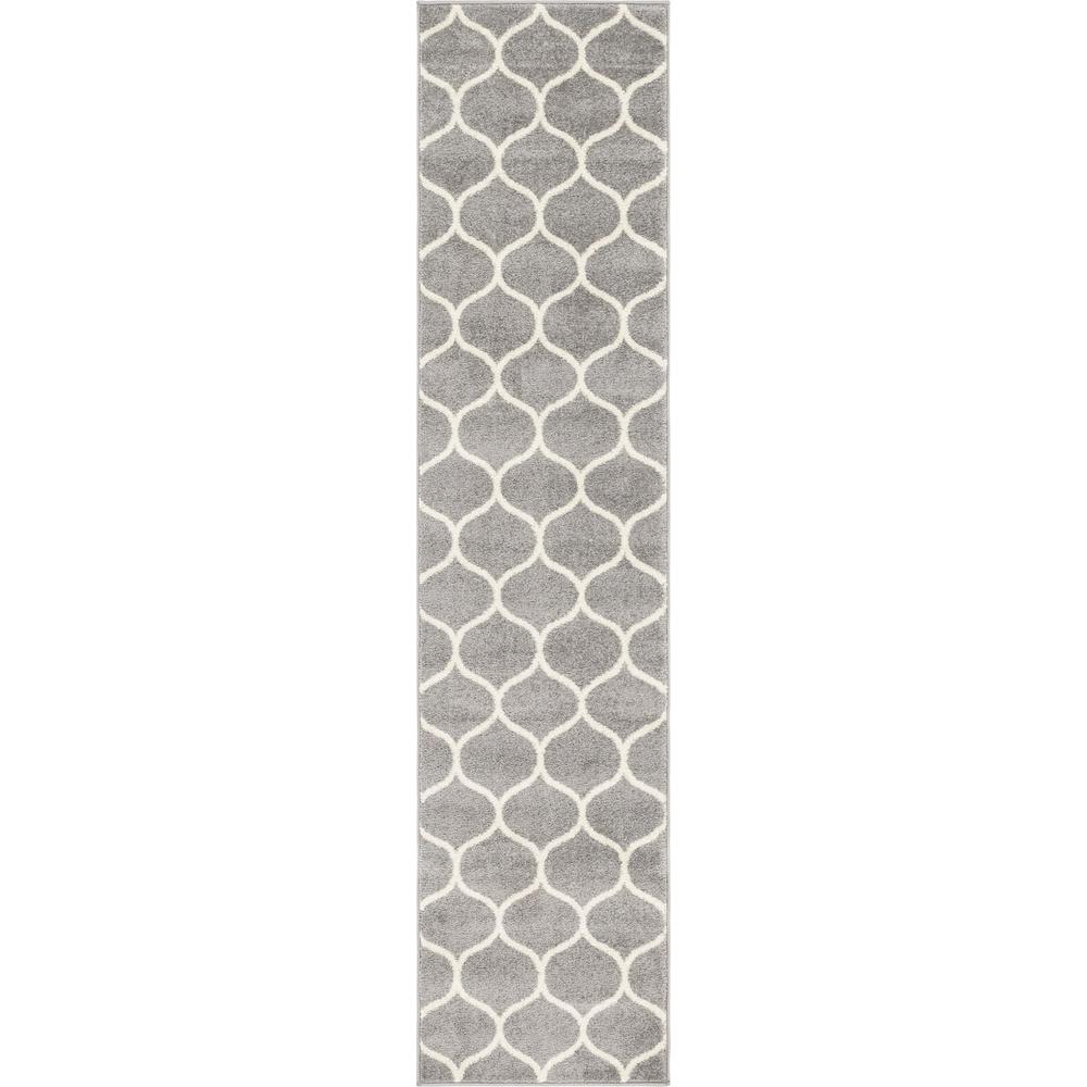Rounded Trellis Frieze Rug, Light Gray (2' 0 x 8' 8). Picture 1