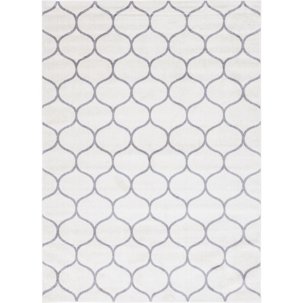 Rounded Trellis Frieze Rug, Ivory (8' 0 x 11' 0). Picture 1
