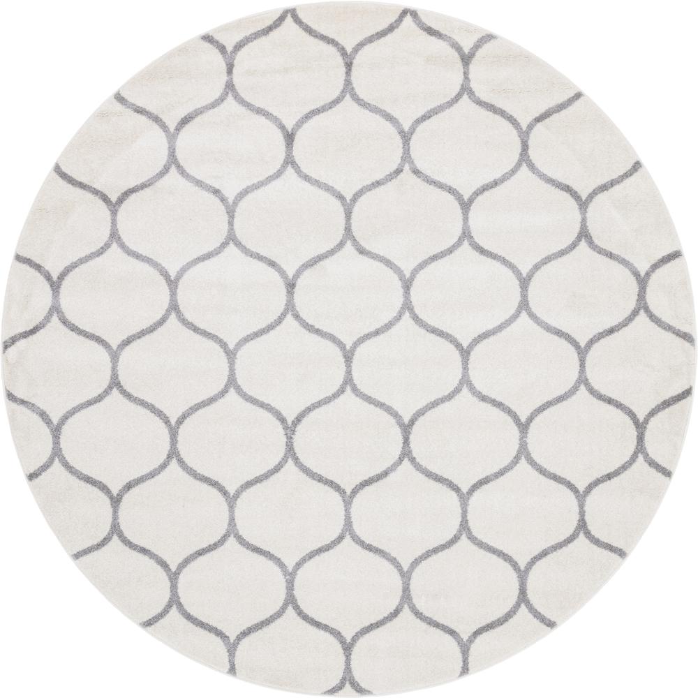 Rounded Trellis Frieze Rug, Ivory (8' 0 x 8' 0). Picture 1