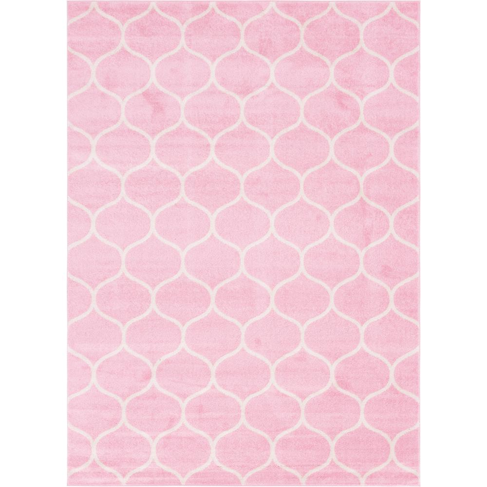 Rounded Trellis Frieze Rug, Pink (8' 0 x 11' 0). The main picture.