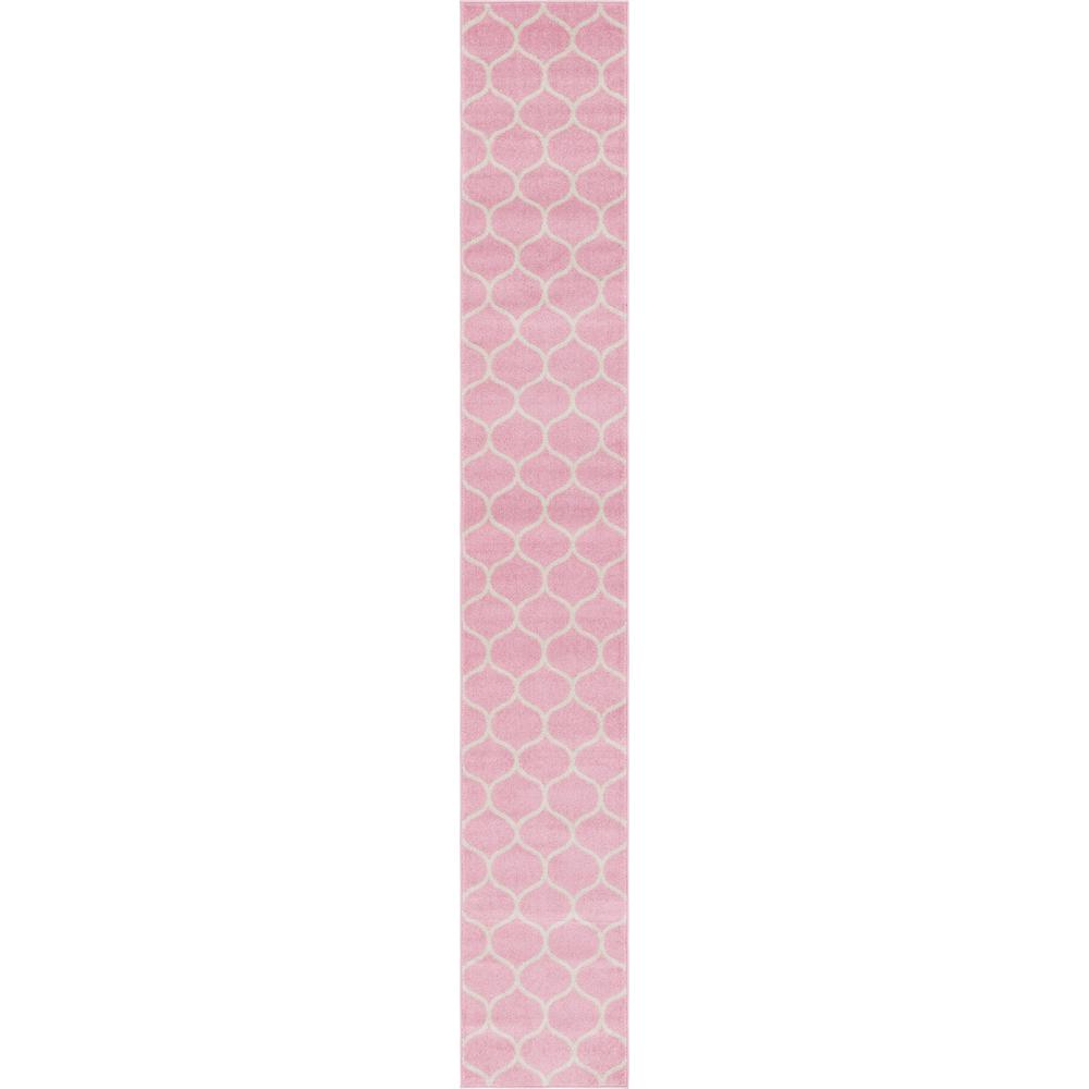 Rounded Trellis Frieze Rug, Pink (2' 0 x 13' 0). Picture 1