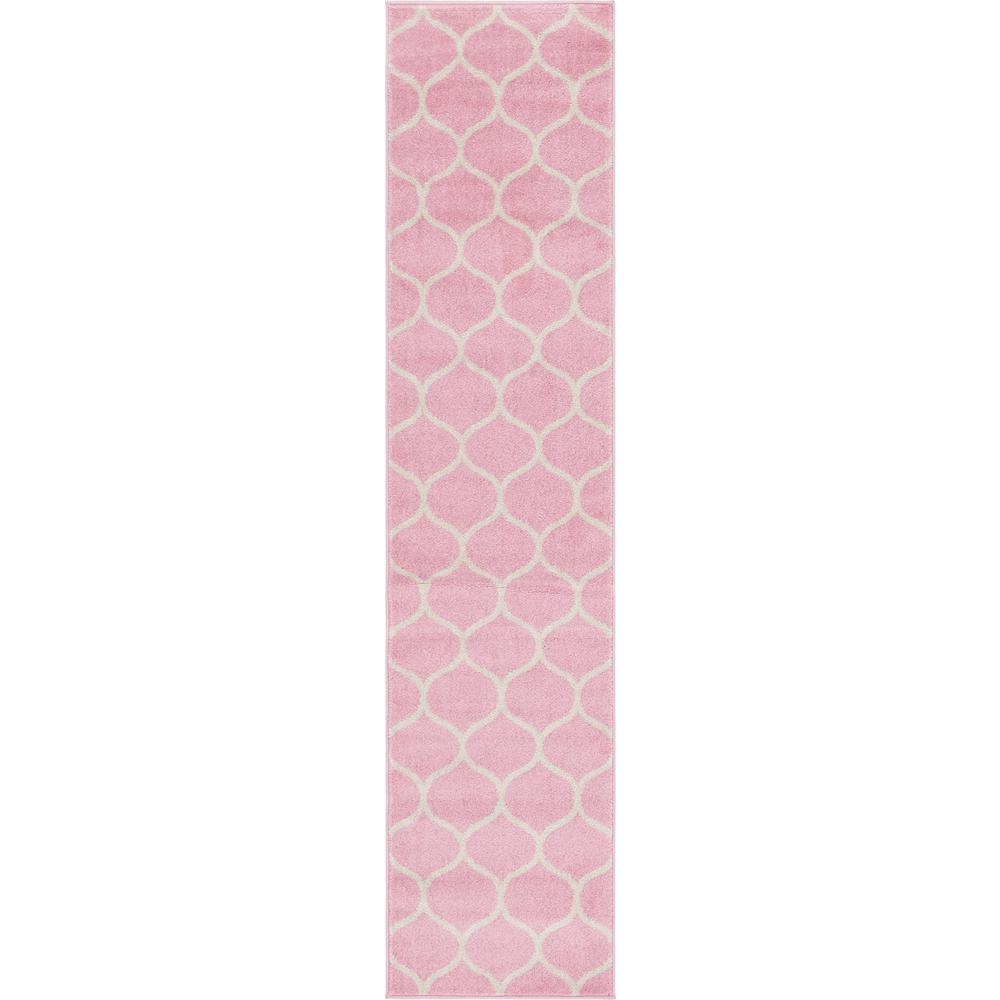 Rounded Trellis Frieze Rug, Pink (2' 0 x 8' 8). Picture 1