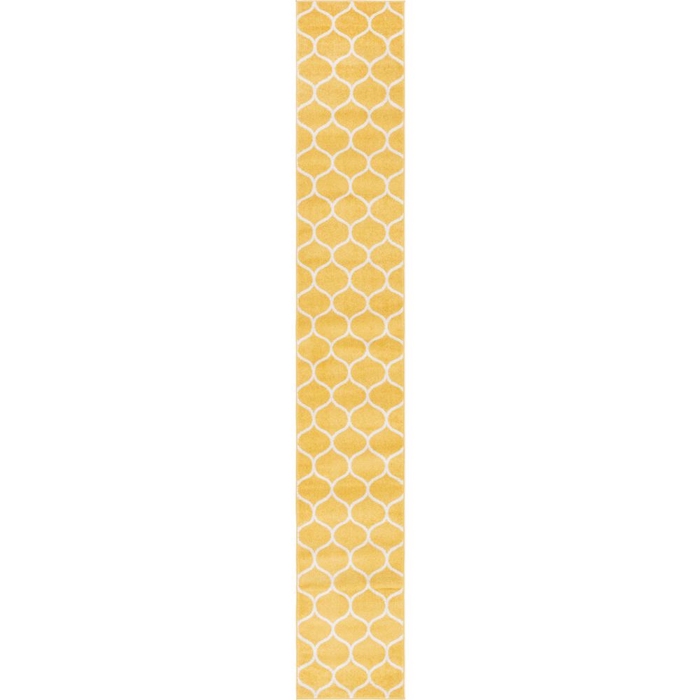 Rounded Trellis Frieze Rug, Yellow (2' 0 x 13' 0). Picture 1