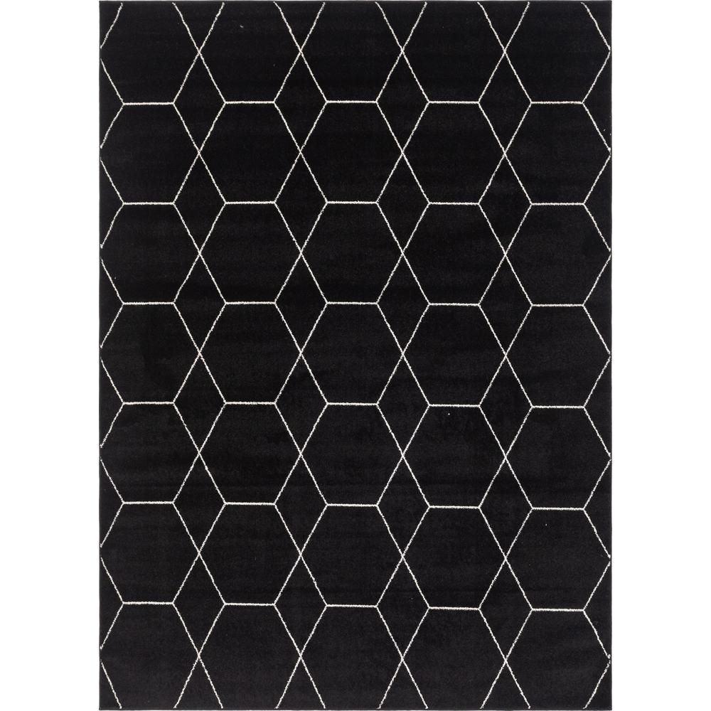 Geometric Trellis Frieze Rug, Black (8' 0 x 11' 0). Picture 1