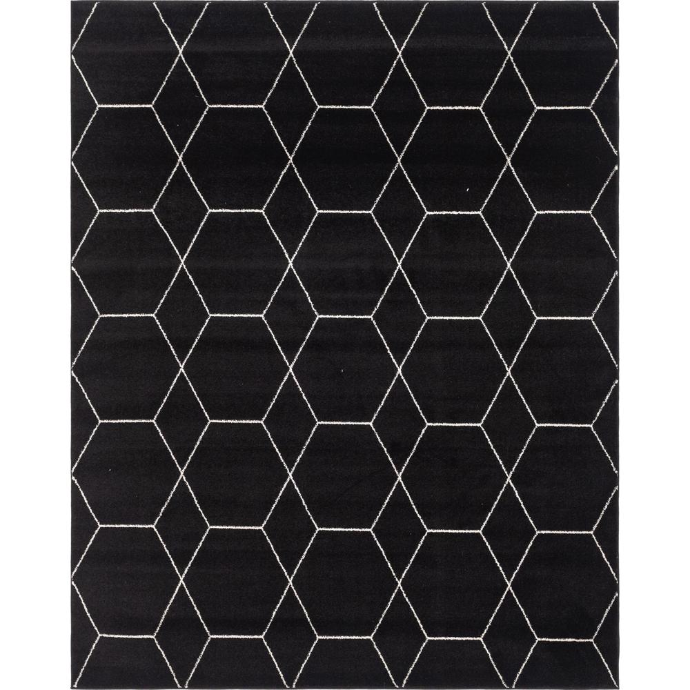 Geometric Trellis Frieze Rug, Black (8' 0 x 10' 0). Picture 1