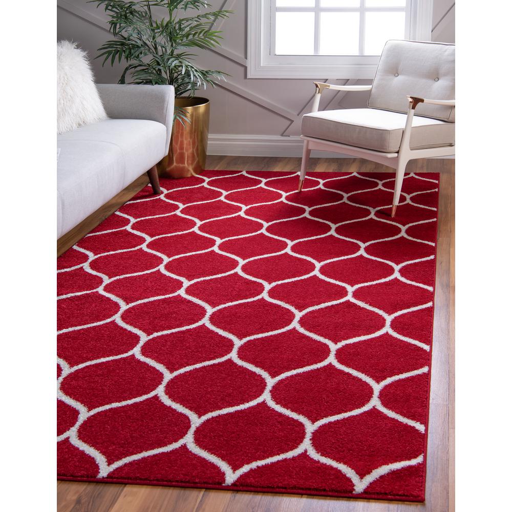 Rounded Trellis Frieze Rug, Red (2' 0 x 3' 0). Picture 2