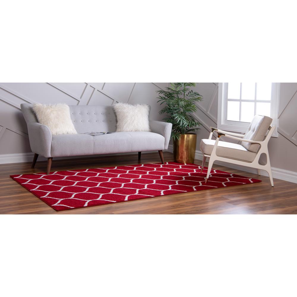 Rounded Trellis Frieze Rug, Red (2' 0 x 3' 0). Picture 3