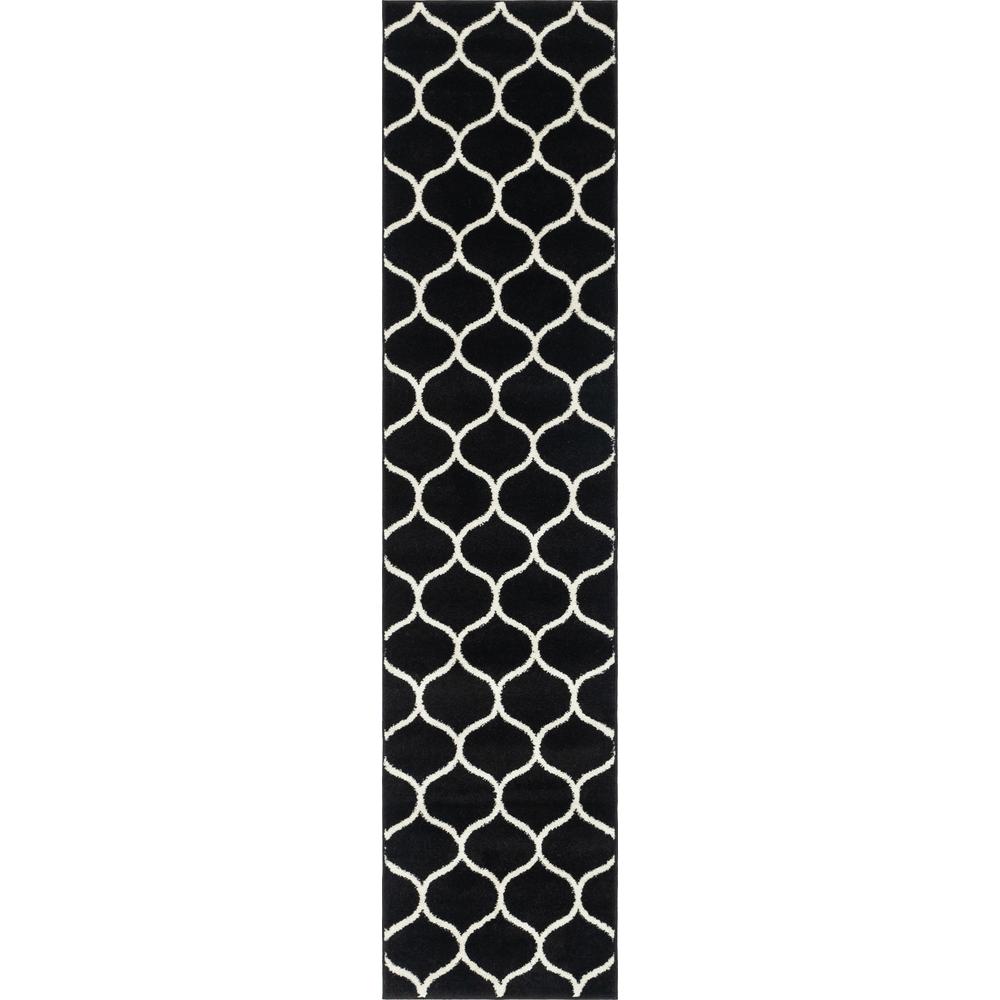 Rounded Trellis Frieze Rug, Black (2' 0 x 8' 8). Picture 1