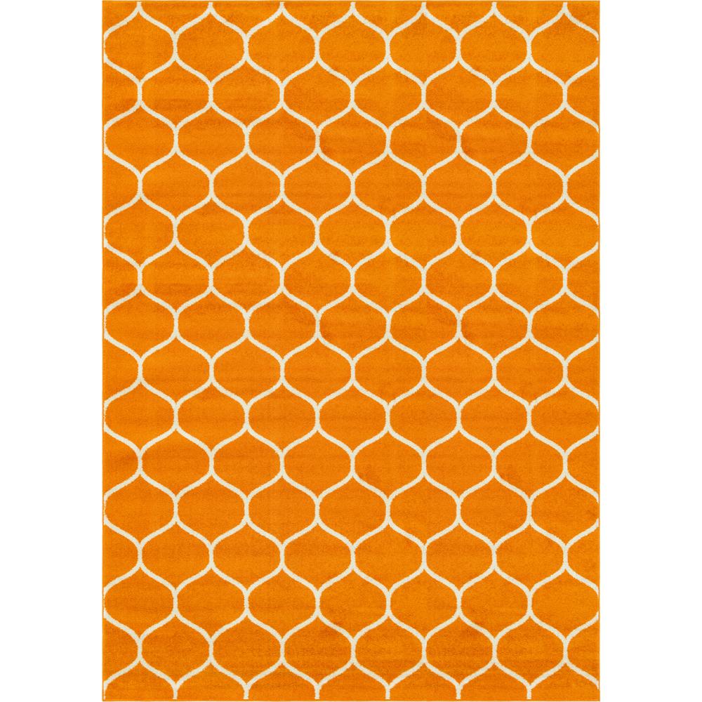 Rounded Trellis Frieze Rug, Orange (10' 0 x 14' 0). The main picture.