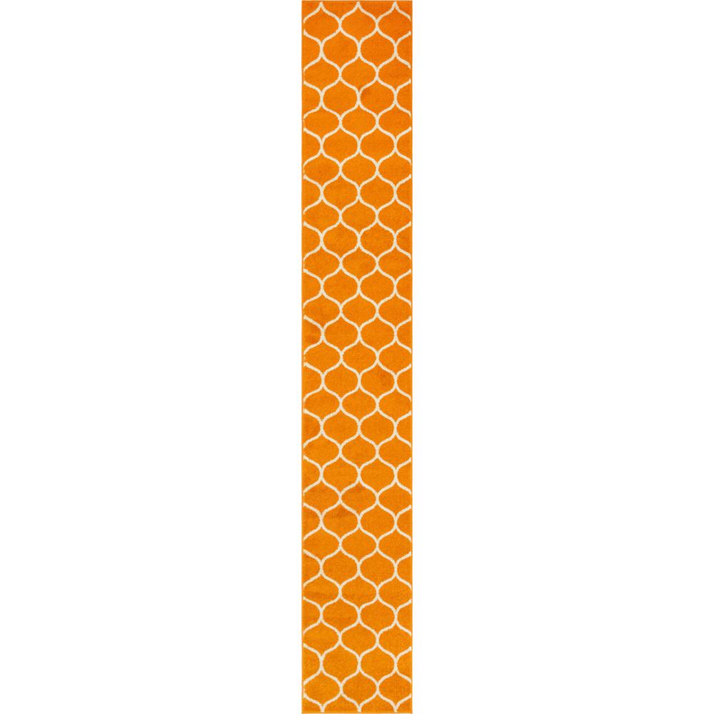 Rounded Trellis Frieze Rug, Orange (2' 0 x 13' 0). Picture 1