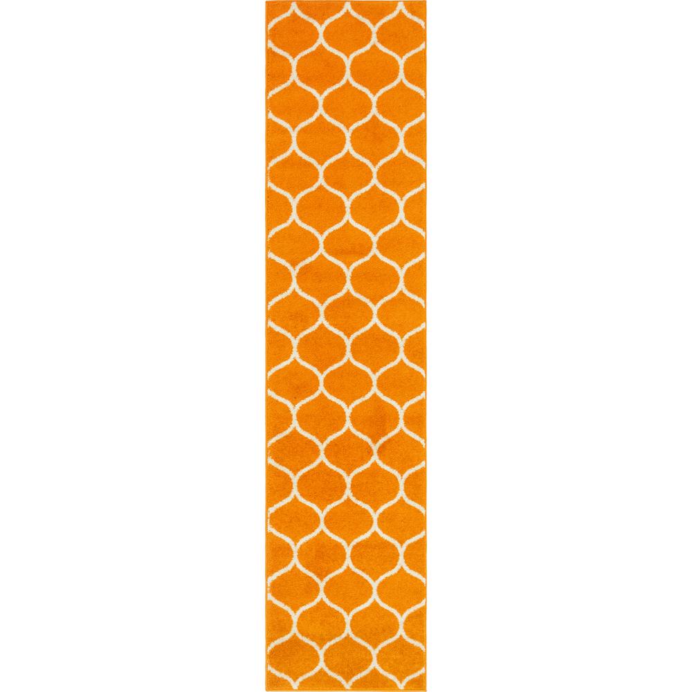 Rounded Trellis Frieze Rug, Orange (2' 0 x 8' 8). Picture 1