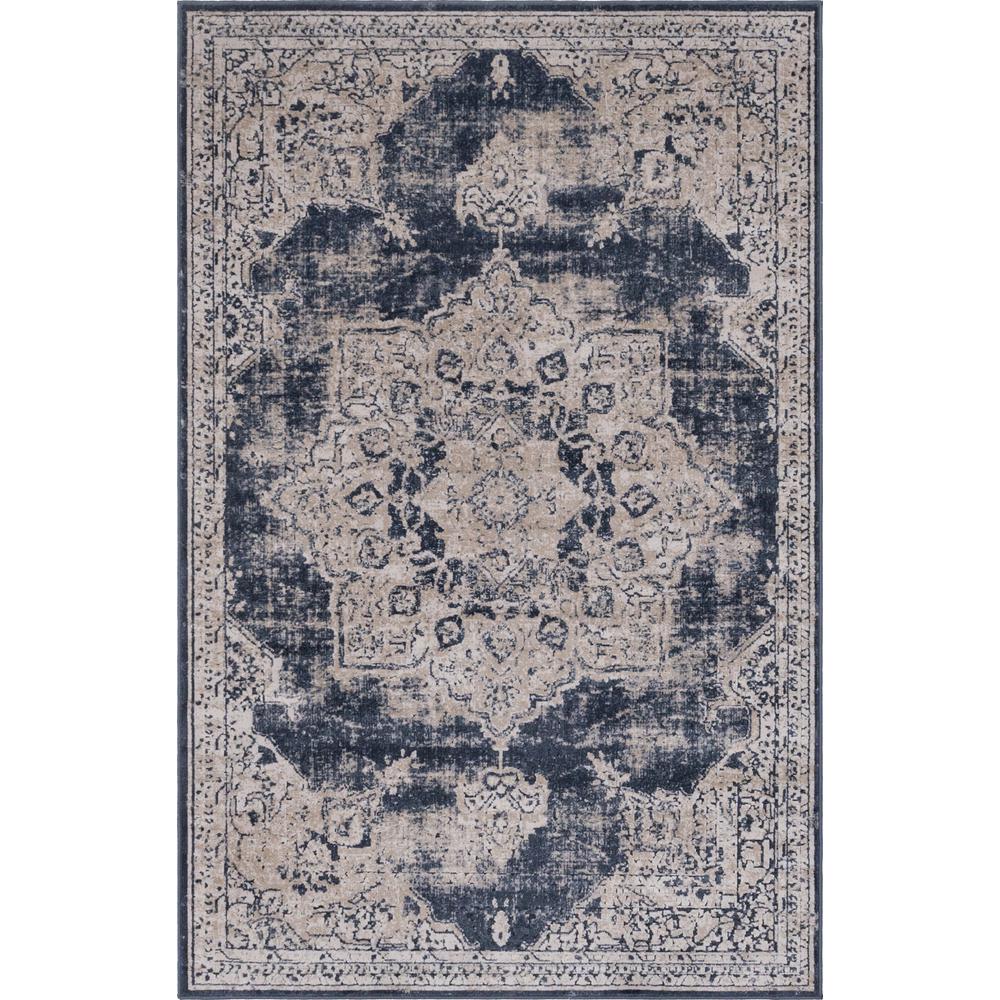 Chateau Roosevelt Rug, Navy Blue (4' 0 x 6' 0). Picture 1