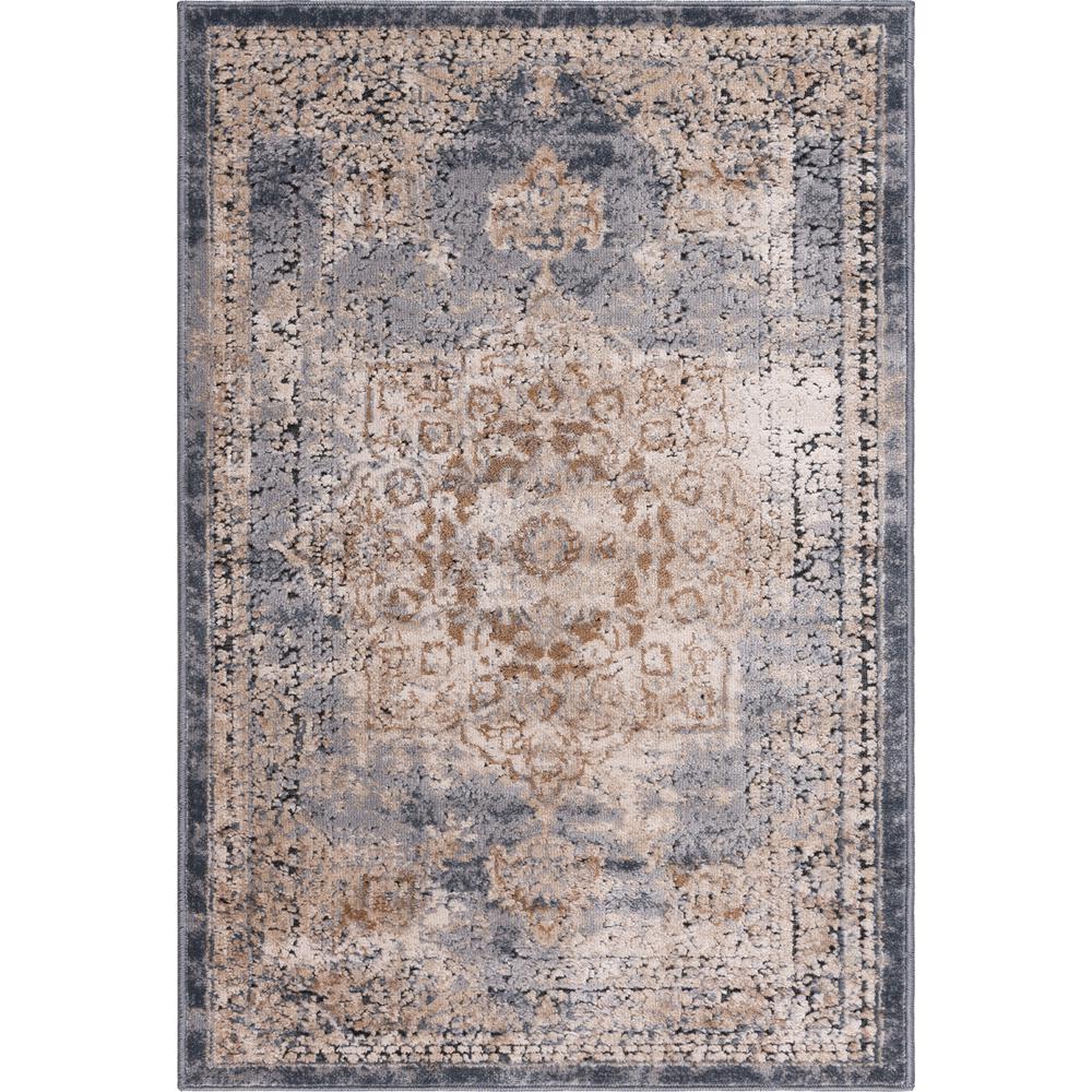 Chateau Roosevelt Rug, Navy Blue/Beige (2' 2 x 3' 0). Picture 1