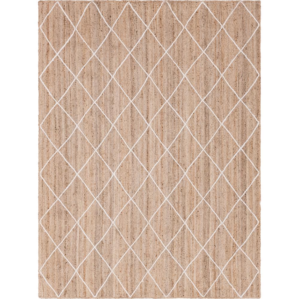 Trellis Braided Jute Rug, Natural/Ivory (9' 0 x 12' 0). Picture 1