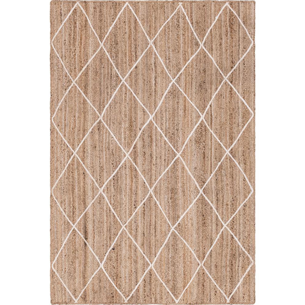 Trellis Braided Jute Rug, Natural/Ivory (6' 0 x 9' 0). Picture 1