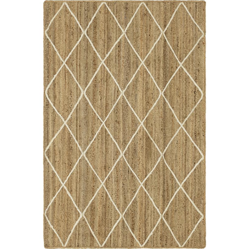 Trellis Braided Jute Rug, Natural/Ivory (5' 0 x 8' 0). Picture 1