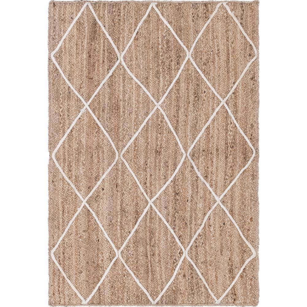 Trellis Braided Jute Rug, Natural/Ivory (4' 0 x 6' 0). Picture 1