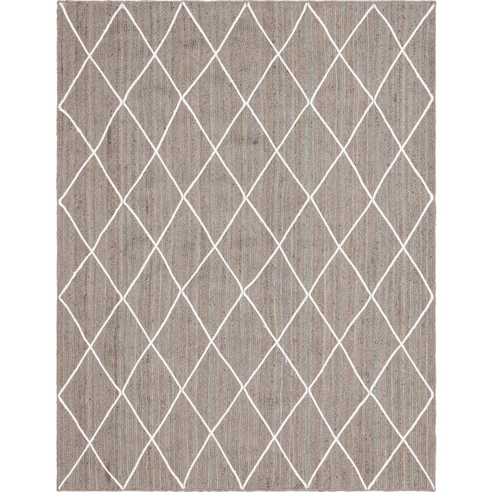 Trellis Braided Jute Rug, Gray/Ivory (9' 0 x 12' 0). Picture 1