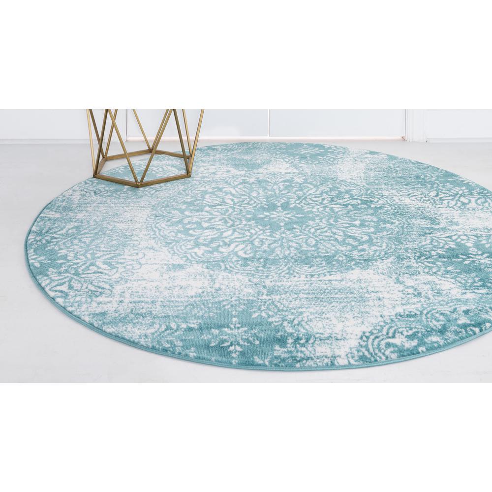 Grand Sofia Rug, Turquoise (5' 0 x 5' 0). Picture 3