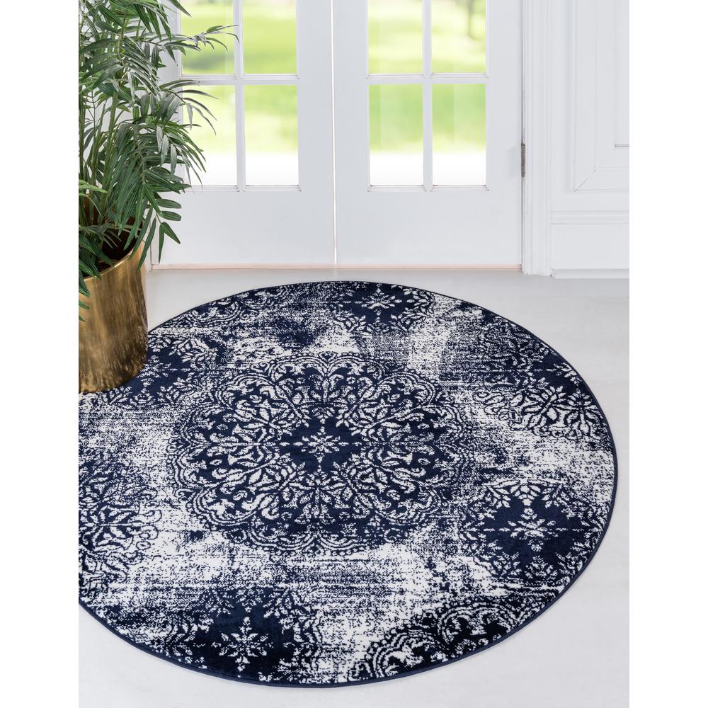 Grand Sofia Rug, Navy Blue (5' 0 x 5' 0). Picture 2