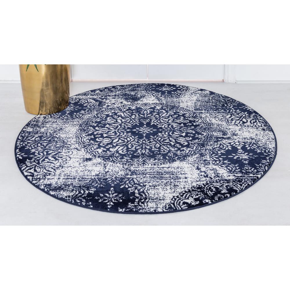 Grand Sofia Rug, Navy Blue (5' 0 x 5' 0). Picture 4