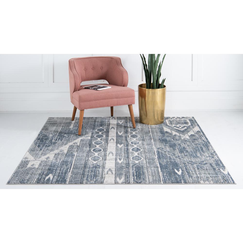 Orford Portland Rug, Blue (4' 0 x 4' 0). Picture 4