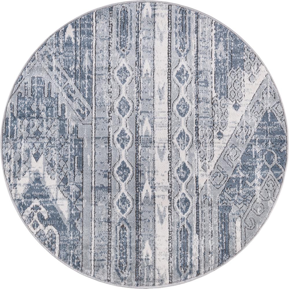 Orford Portland Rug, Blue (3' 3 x 3' 3). Picture 1