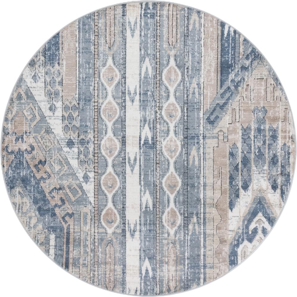 Orford Portland Rug, Navy Blue/Tan (5' 0 x 5' 0). Picture 1