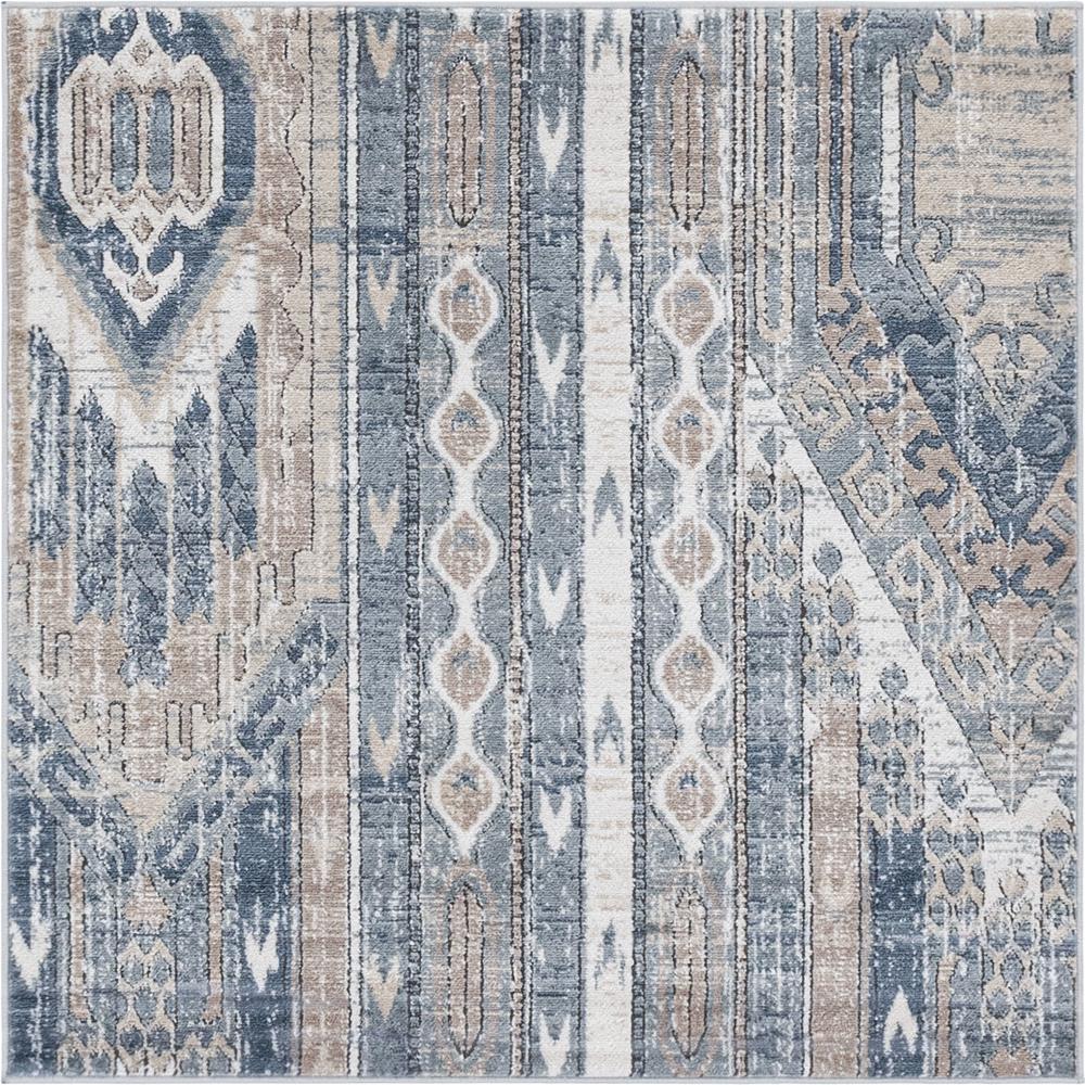 Orford Portland Rug, Navy Blue/Tan (4' 0 x 4' 0). Picture 1