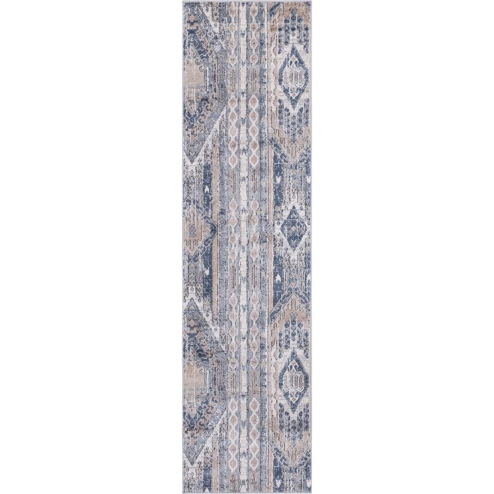 Orford Portland Rug, Navy Blue/Tan (2' 2 x 8' 0). Picture 1