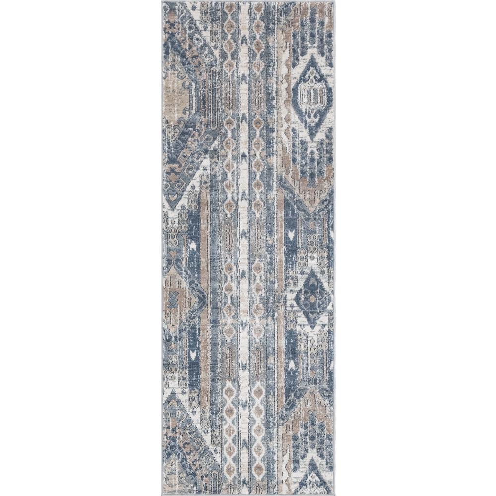 Orford Portland Rug, Navy Blue/Tan (2' 2 x 6' 0). Picture 1