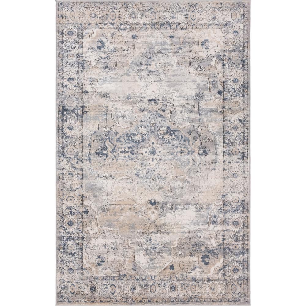 Canby Portland Rug, Ivory/Gray (5' 0 x 8' 0). Picture 1