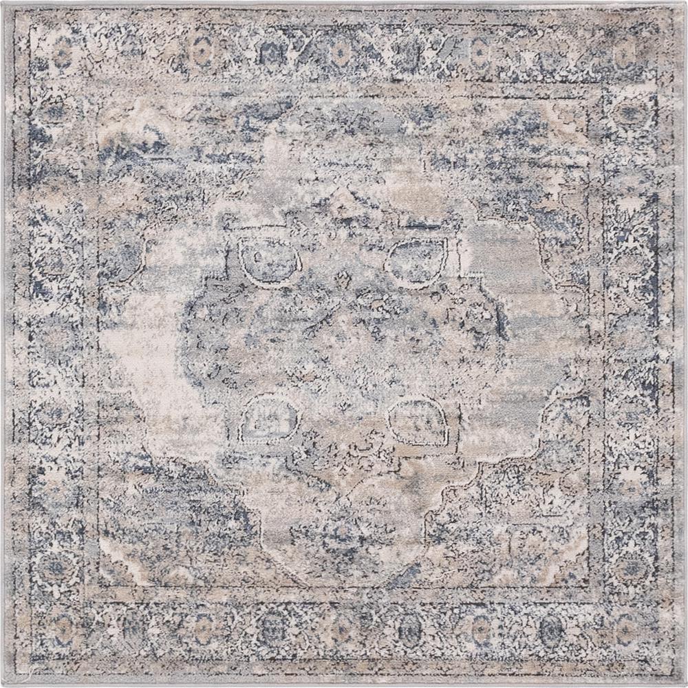 Canby Portland Rug, Ivory/Gray (4' 0 x 4' 0). Picture 1