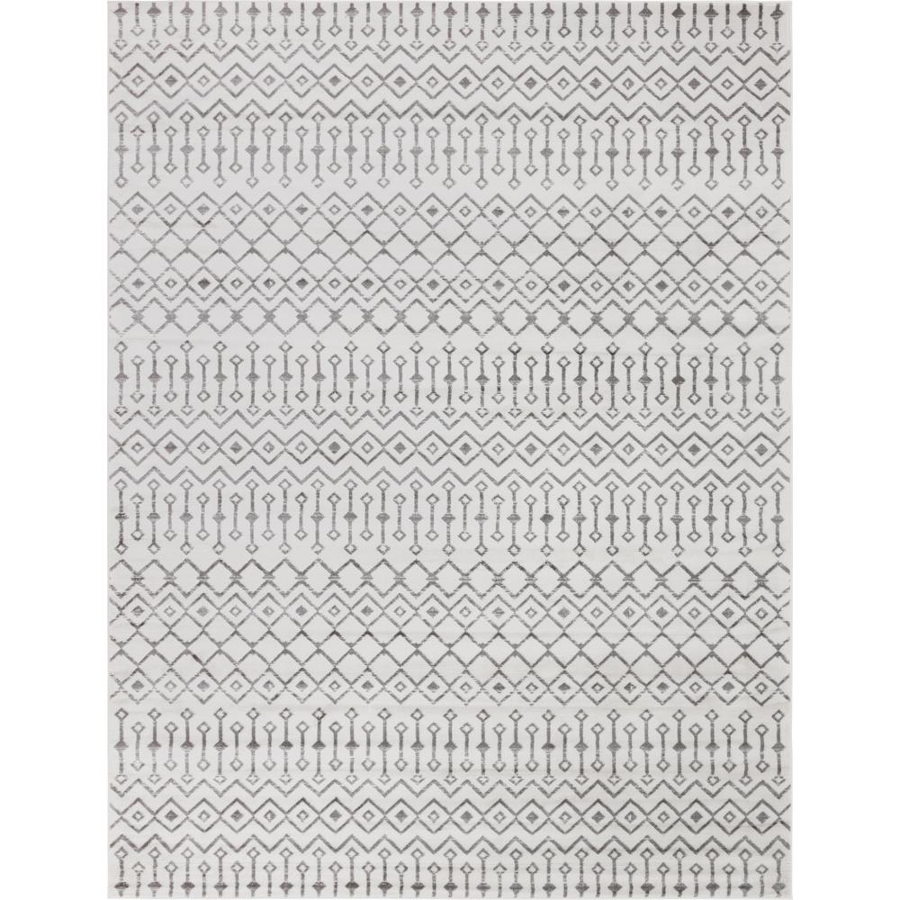 Moroccan Trellis Rug, Ivory/Gray (9' 10 x 13' 0). Picture 1