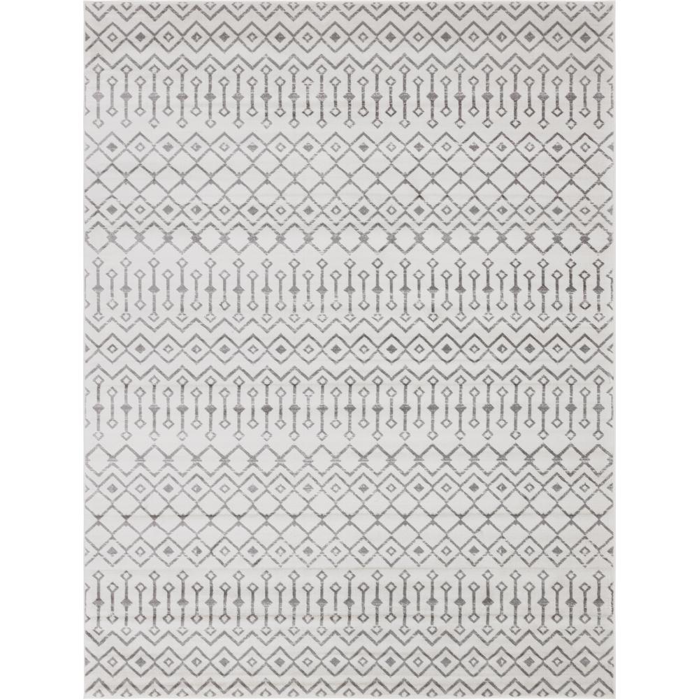 Moroccan Trellis Rug, Ivory/Gray (9' 0 x 12' 0). Picture 1