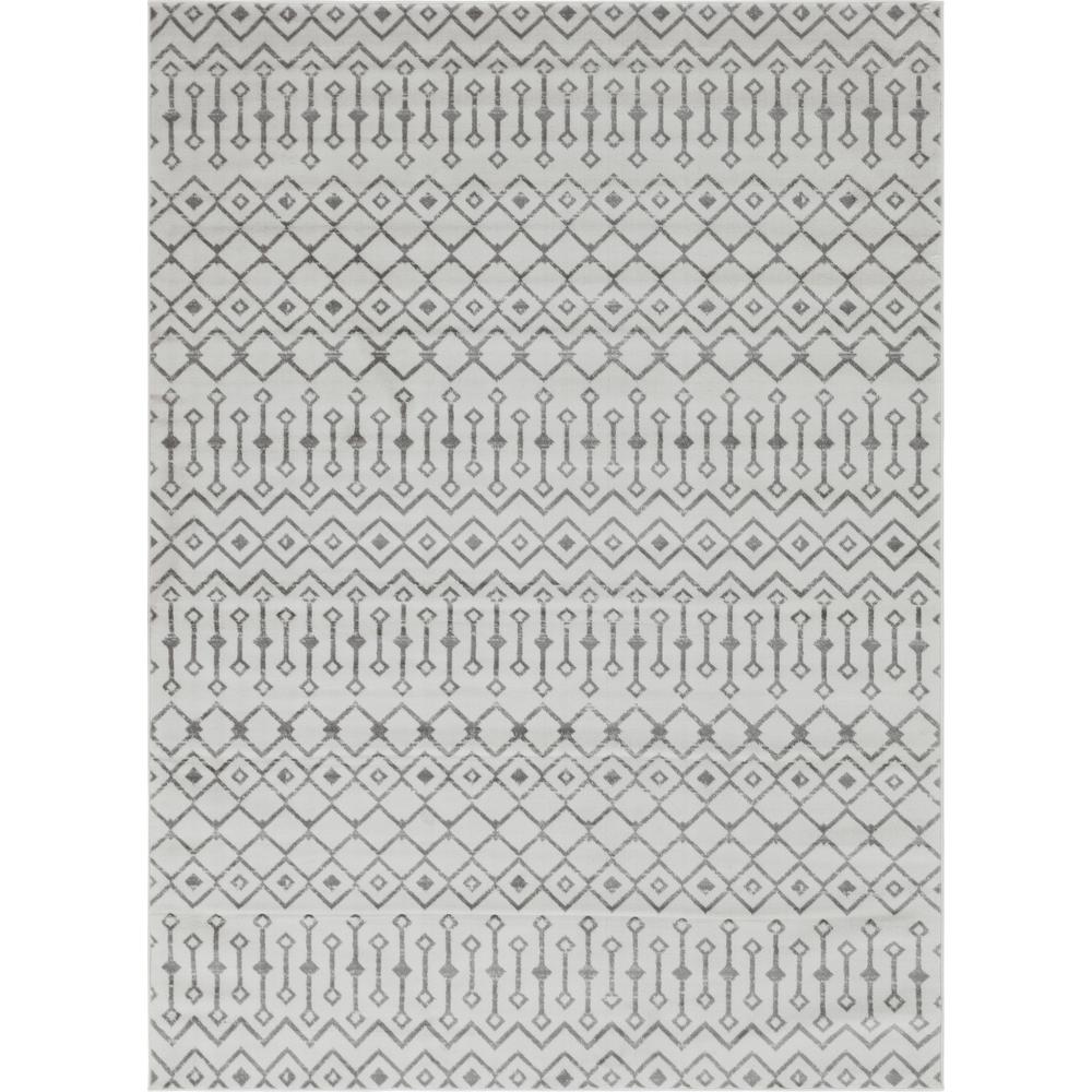 Moroccan Trellis Rug, Ivory/Gray (8' 0 x 11' 0). The main picture.