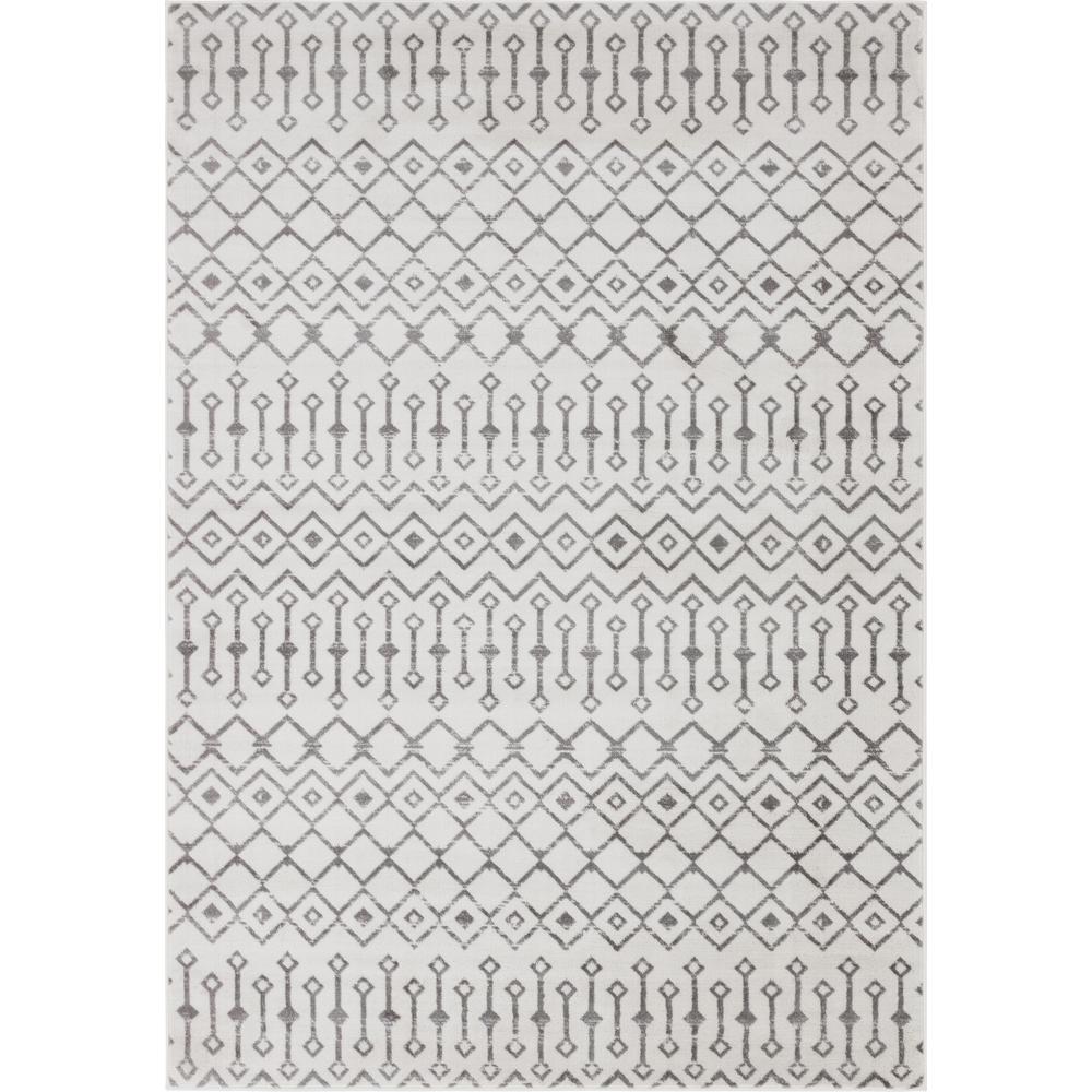 Moroccan Trellis Rug, Ivory/Gray (7' 0 x 10' 0). Picture 1