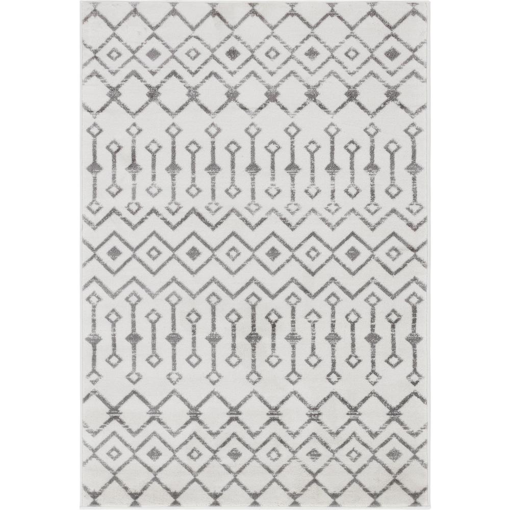 Moroccan Trellis Rug, Ivory/Gray (4' 0 x 6' 0). Picture 1